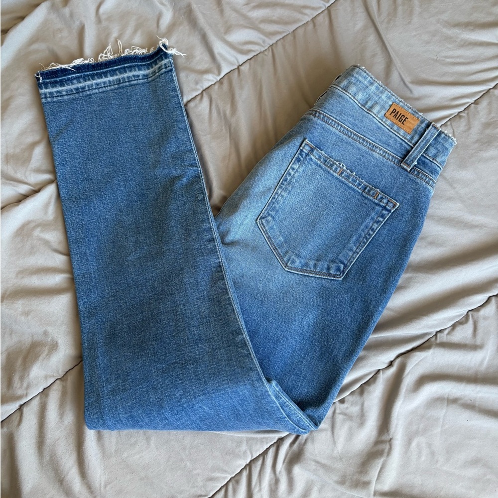 PAIGE Two-Tone Blue Jeans - Picture 5 of 8